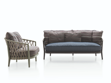 ERICA '19 - Fabric garden armchair with armrests by B&B Italia Outdoor - view 3
